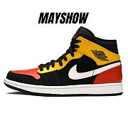 Air Jordan 1 Mid Black Amarillo Orange - 852542-087 - 1