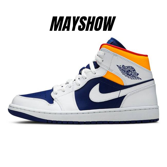 Air Jordan 1 Mid Royal Blue Laser Orange - 554724-131 - 1