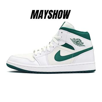 Air Jordan 1 Mid White Mystic Green - CD6759-103