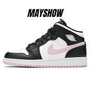 Air Jordan 1 Mid White Black Light Arctic Pink - 555112-103 - 1