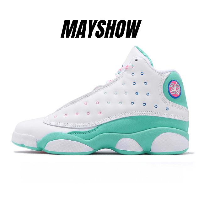 Air Jordan 13 Retro White Soar Green Pink - 439358-100 - 1