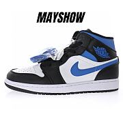 Air Jordan 1 Mid White Black Racer Blue - 554724-140 - 1