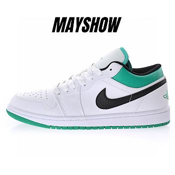 Air Jordan 1 Low White Lucky Green Black - 553558-129