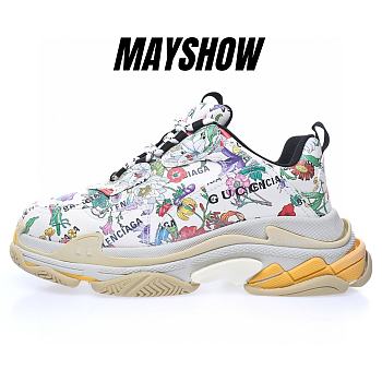 Gucci x Balenciaga The Hacker Project Triple S Flora Print - ‎677195 UL110 8461