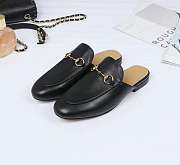 Black Leather Princetown Slipper - 423513 BLM00 1000 - 3