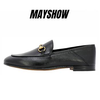 Black Leather Horsebit Loafer - 414998 DLC00 1000