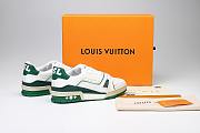 Louis Vuitton Trainer White Green Signature - 1A54HS - 3