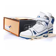 Louis Vuitton LV Trainer Sneaker Boot High White Blue - 1A54JA - 4