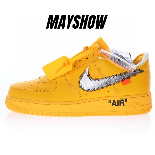 Nike Air Force 1 Low OFF-WHITE University Gold Metallic Silver - DD1876-700 - 1