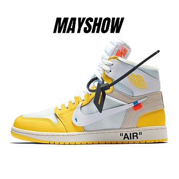 Air Jordan 1 High Off-White Canary Yellow - AQ0818-149 