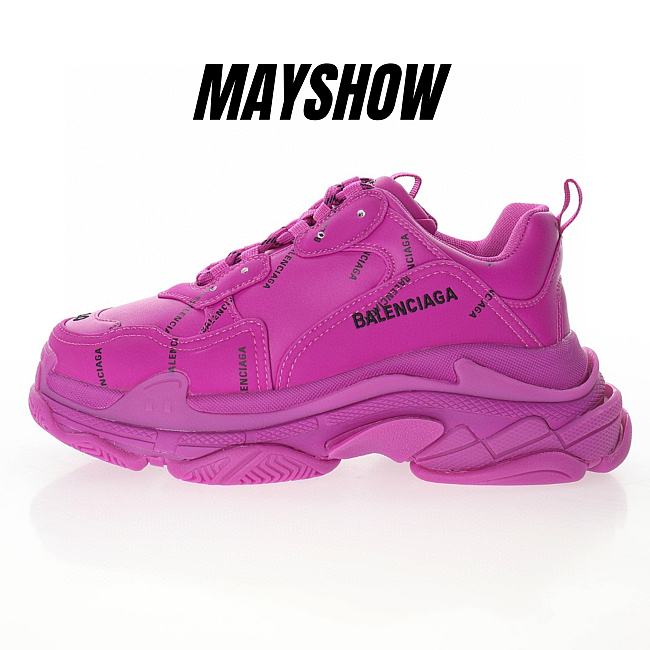 Balenciaga Triple S Allover Logo Fuchsia - 524039 W2FA1 5210 - 1