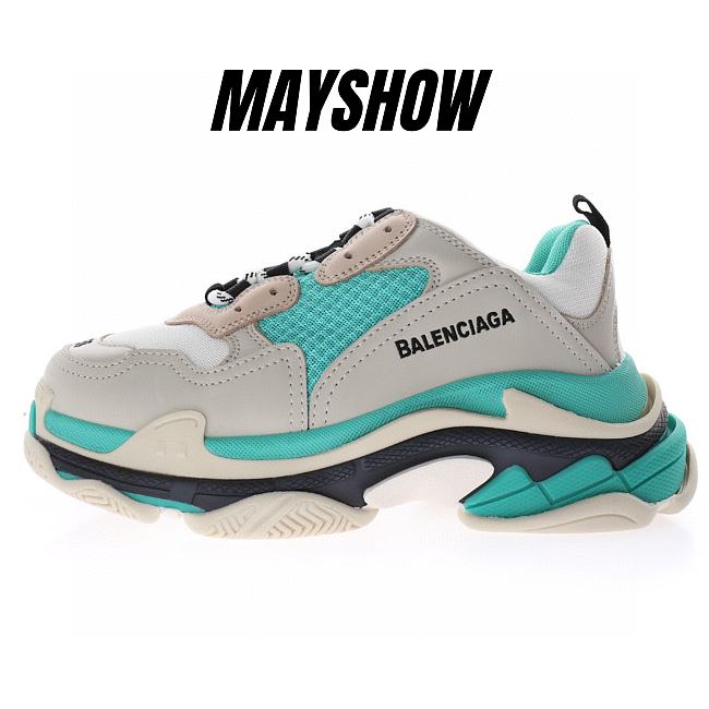 Balenciaga Triple S White Grey Turquoise - 524039W09OH3005 - 1