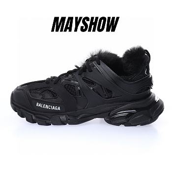 Balenciaga Track Fake Fur Black  - 668555W3CQ11000