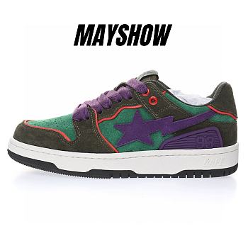 A Bathing Ape Sk8 Sta Dark Purple Green - 001FWG701029X