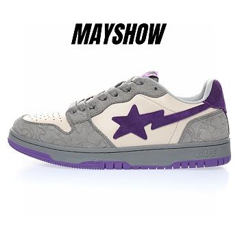 A Bathing Ape Court Sta Mist Grey Royal Purple - 001FWG701032X