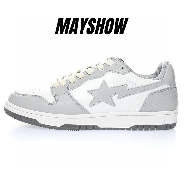 A Bathing Ape Court Sta Light Grey Cream - 001FWG701033X - 1