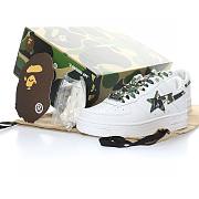 A Bathing Ape Bape Sta Low White ABC Camo Green - 3