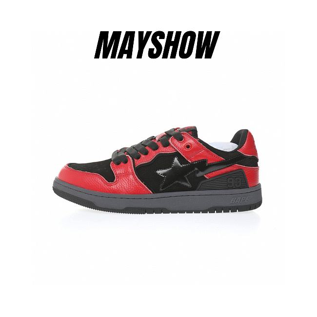 A Bathing Ape Bape SK8 Sta Red Black - 001FWH801003_RED_A - 1