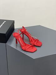 Alexander Wang ivy 85 diamante logo strap sandal red satin - 3