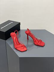 Alexander Wang ivy 85 diamante logo strap sandal red satin - 2