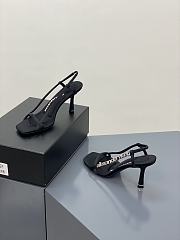 Alexander Wang ivy 85 diamante logo strap sandal black satin - 4