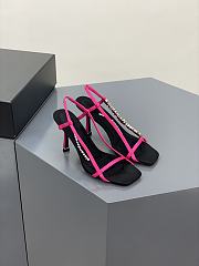 Alexander Wang ivy 85 diamante logo strap sandal pink satin - 4