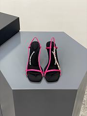 Alexander Wang ivy 85 diamante logo strap sandal pink satin - 2