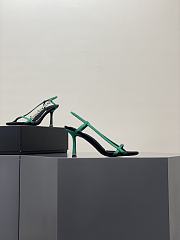 	Alexander Wang ivy 85 diamante logo strap sandal green satin - 4