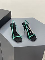 	Alexander Wang ivy 85 diamante logo strap sandal green satin - 3