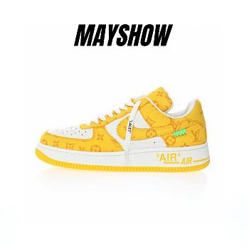 Louis Vuitton Nike Air Force 1 Low By Virgil Abloh Yellow AEU3BM16M695