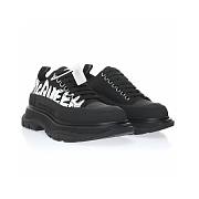 Alexander McQueen Tread Slick Low Lace Up Graffiti Black Black White - 682423WIABD1070 - 4