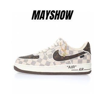 Nike Air Force 1 Low Louis Vuitton Reverse Monogram Brown Damier Azur