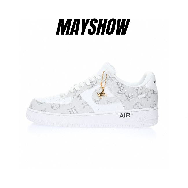 Louis Vuitton Nike Air Force 1 Low By Virgil Abloh Grey White LD4631-201 - 1