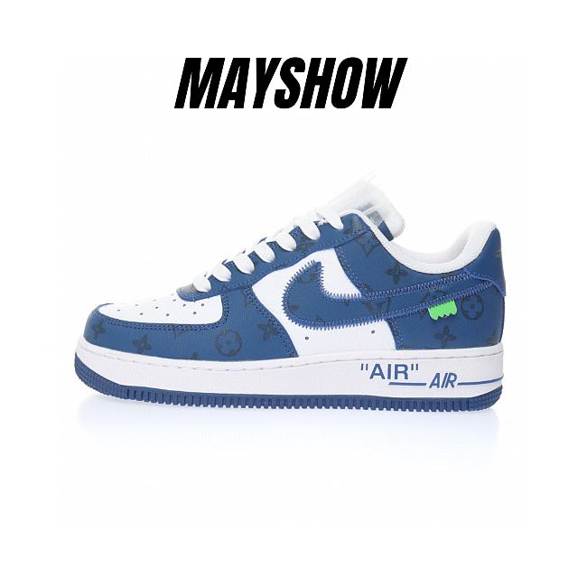 Louis Vuitton Nike Air Force 1 Low By Virgil Abloh Navy Blue AEU3BM16M693-MS0232 - 1