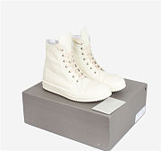 	 Rick Owens High Top Leather Sneakers White In White - 3