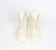 	 Rick Owens High Top Leather Sneakers White In White - 4