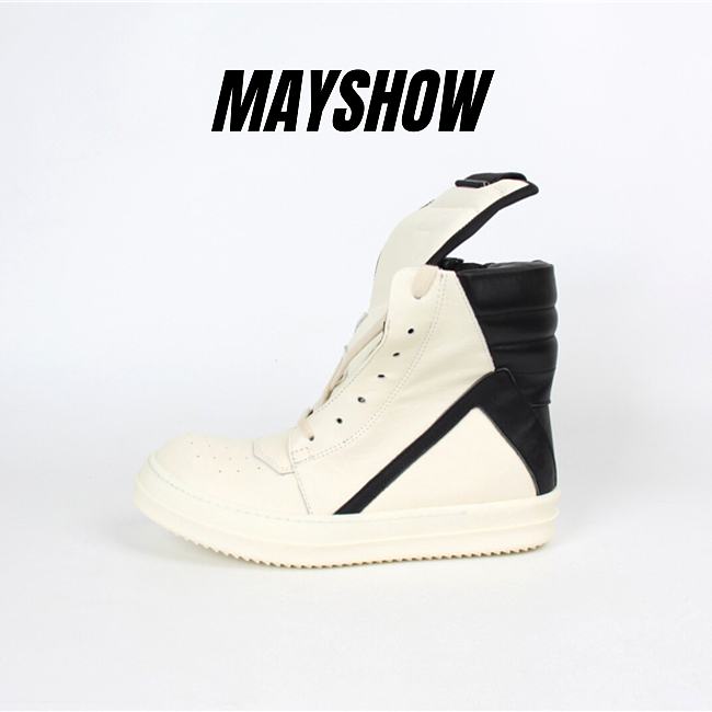 Rick Owens Geobasket High Top Milk And Black - 1