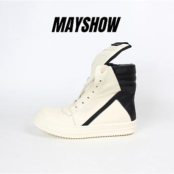 Rick Owens Geobasket High Top Milk And Black