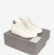 Rick Owens Low Top Leather Sneakers White - 2