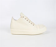 Rick Owens Low Top Leather Sneakers White - 3