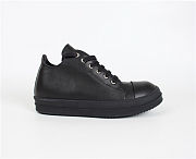 	 Rick Owens Low Top Leather Sneakers All Black - 4