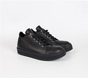 	 Rick Owens Low Top Leather Sneakers All Black - 5