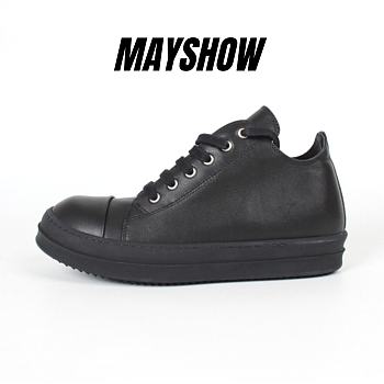 	 Rick Owens Low Top Leather Sneakers All Black