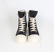 	 Rick Owens High Top Leather Sneakers Black White - 5