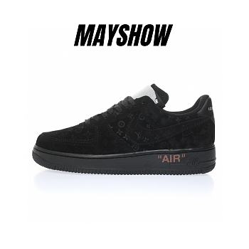 Louis Vuitton Nike Air Force 1 Low By Virgil Abloh Suede Black AEU3BM16M693-3308-5