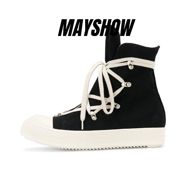 Rick Owens DRKSHDW Leather Hexagon Sneakers in Black - MayShow