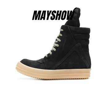 Rick Owens Black Dirt Geobasket Sneakers