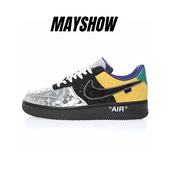 Louis Vuitton Nike Air Force 1 Low By Virgil Abloh Black Metallic Silver - AEU3BM16M693-3308-6