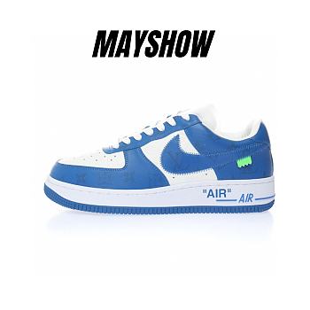 	 Louis Vuitton Nike Air Force 1 Low By Virgil Abloh Blue White AEU3BM16M693-3308-4