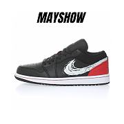 Air Jordan 1 Low Brushstroke Swoosh Black - DA4659-001 - 1